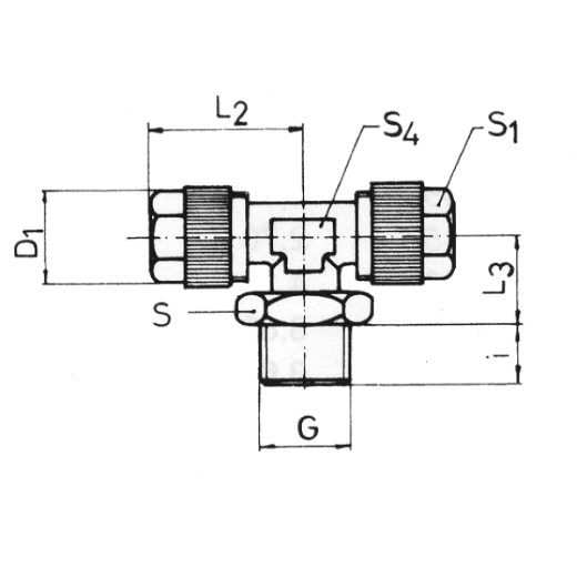 T-Verschraubung TVS-DR 6-4xG1/4ax6-4